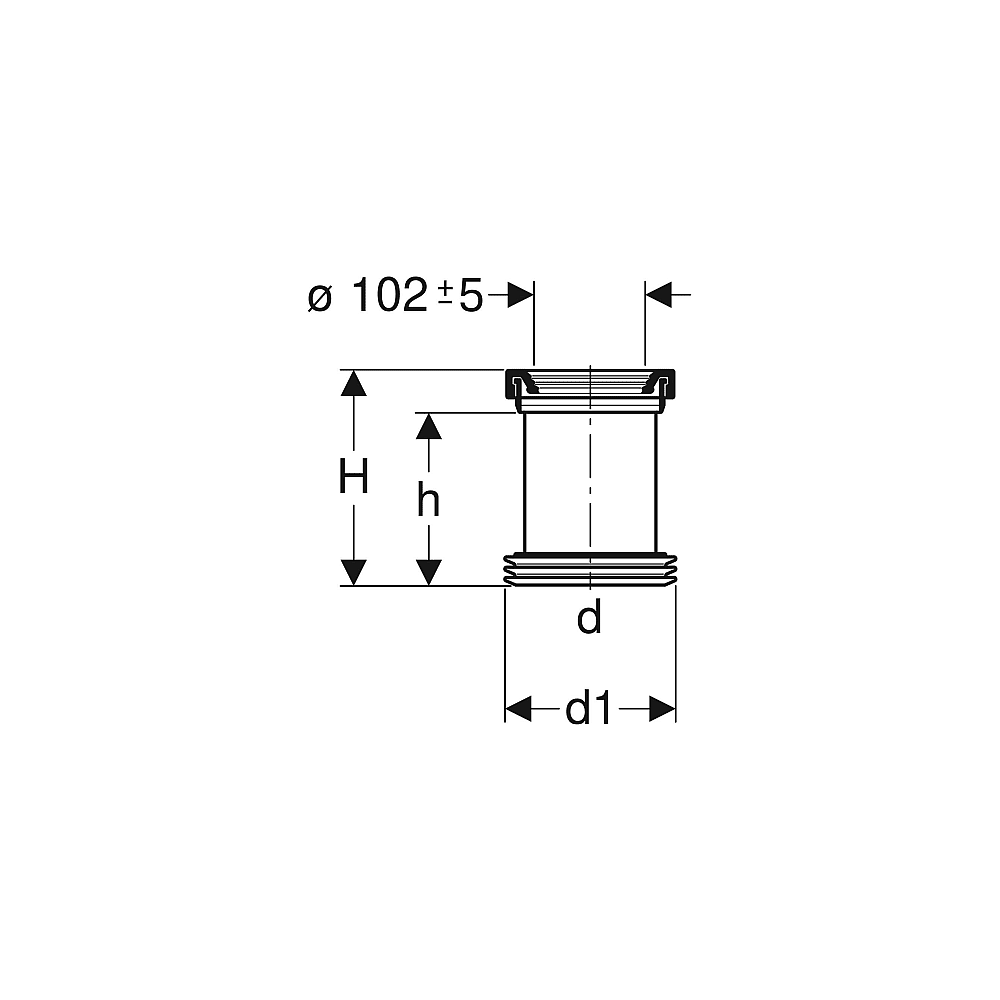 Geberit PE- Manschette schwarz