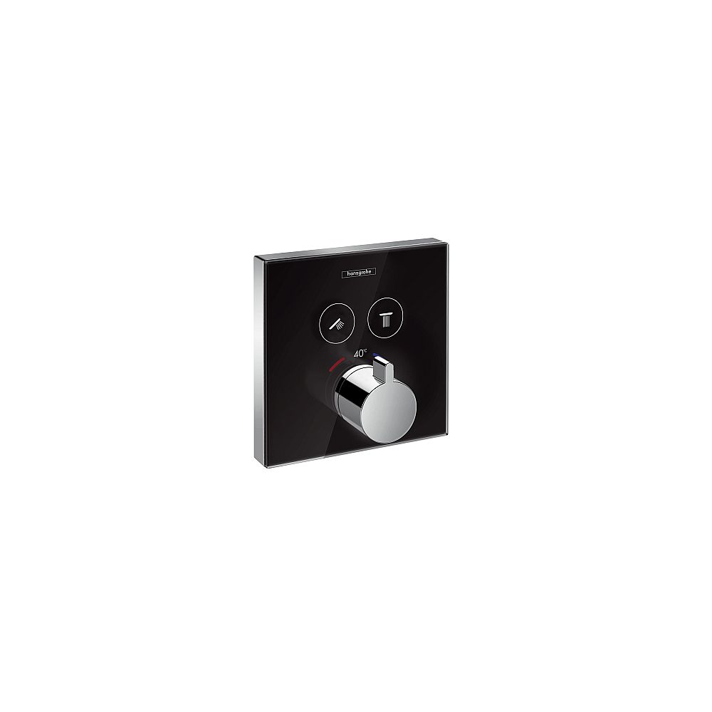 HG Thermostat Unterputz ShowerSelect Glas 2 Verbraucher schwarz/chrom