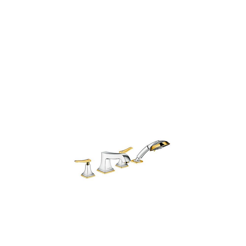 HG 4-Loch Wannenarmatur Metropol Classic 31441090 FS chr/gold Randmont.m.Hebelgr.