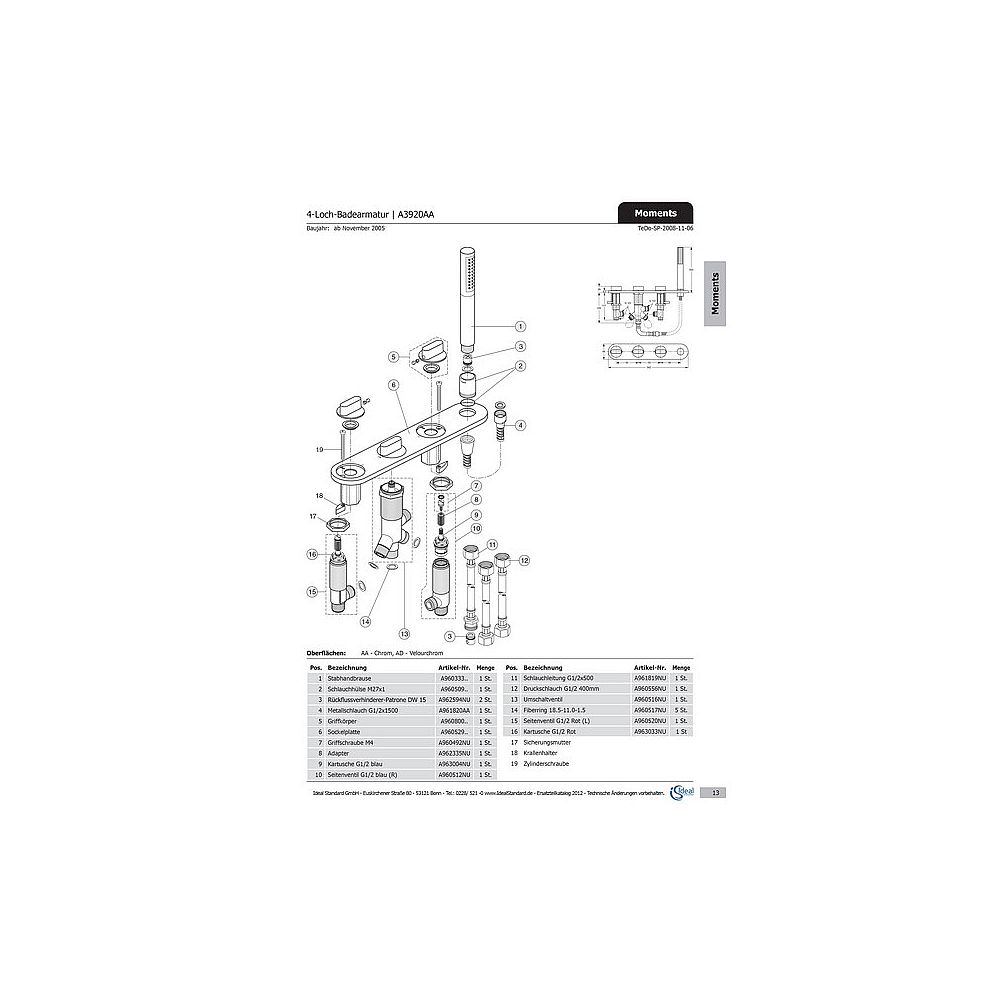 Ideal Standard Seitenventil A960512NU