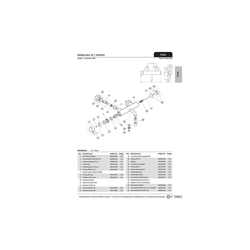 Ideal Standard Umschaltung A962494NU
