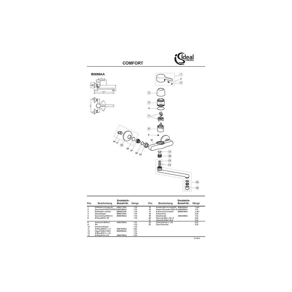 Ideal Standard Rohrauslauf B964585AA