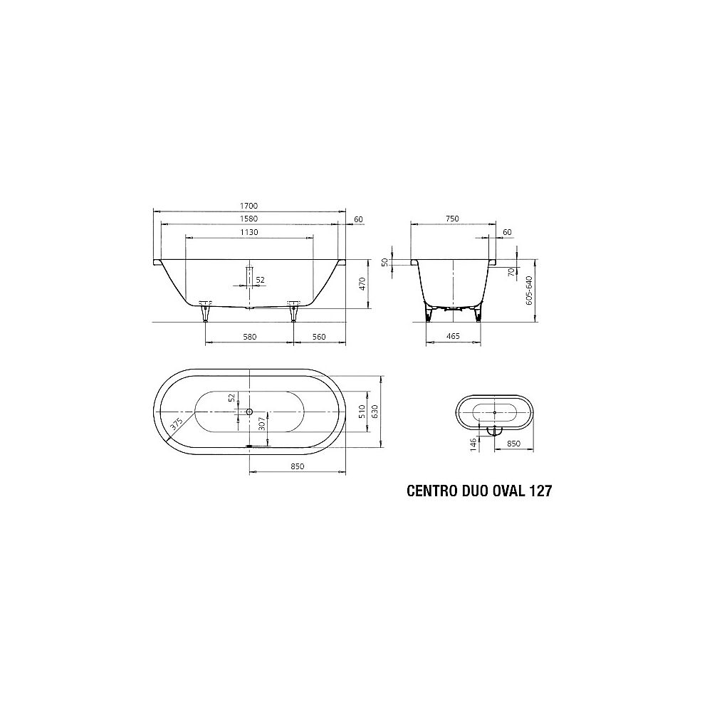 KA BW CENTRO DUO OV 127, 1700x750x470