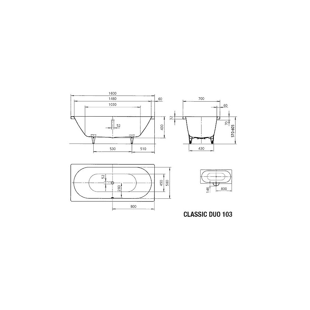 KA BW CLASSIC DUO 103, 1600x700x430