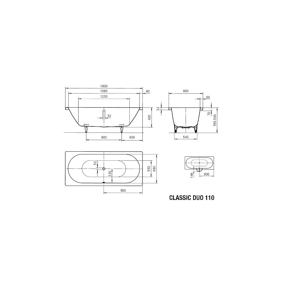 KA BW CLASSIC DUO 110, 1800x800x430