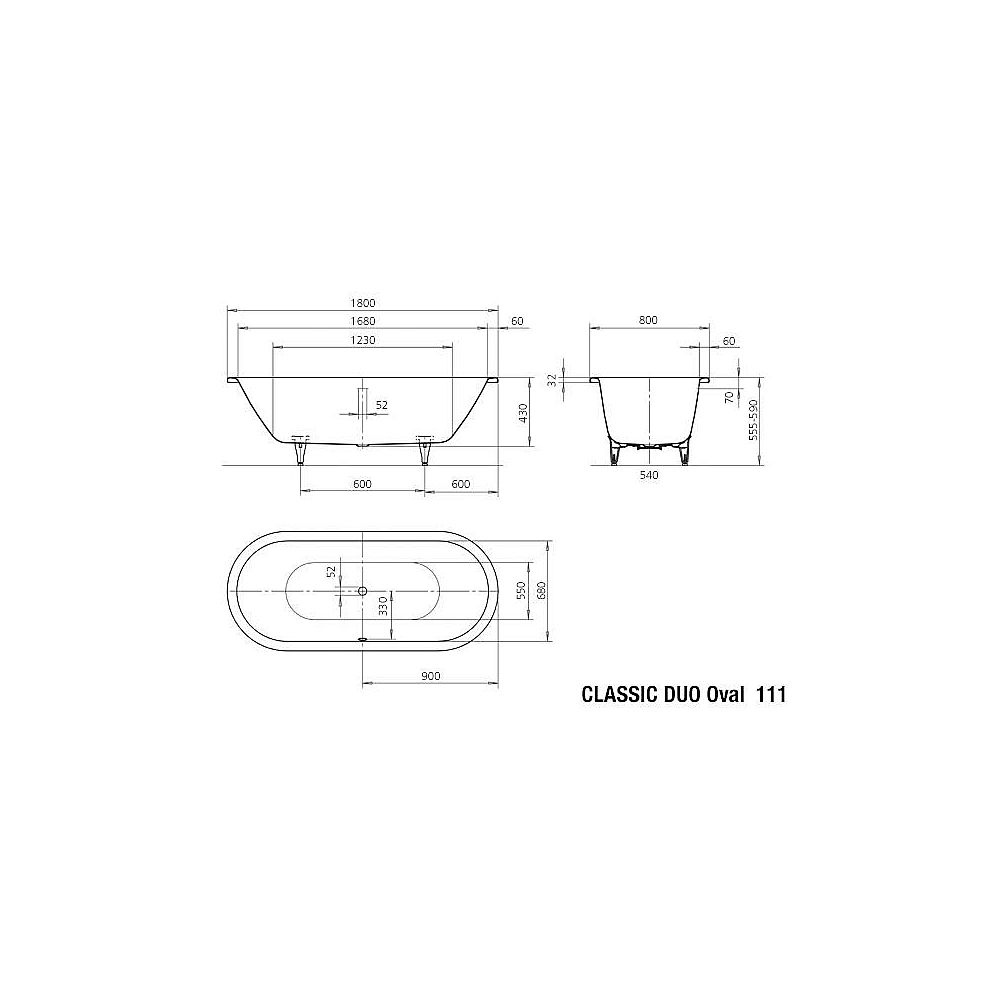 KA BW CLASSIC DUO OV 111, 1800x800x430