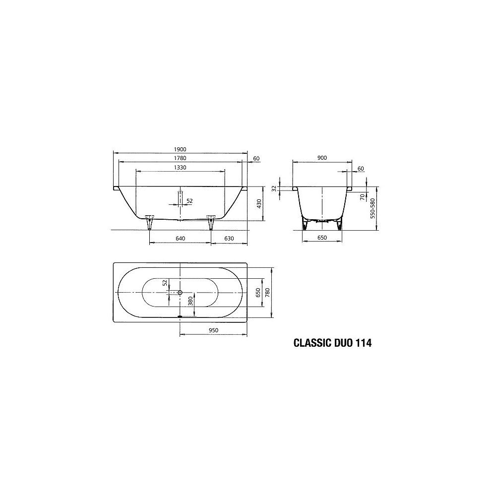 KA BW CLASSIC DUO 114, 1900x900x430