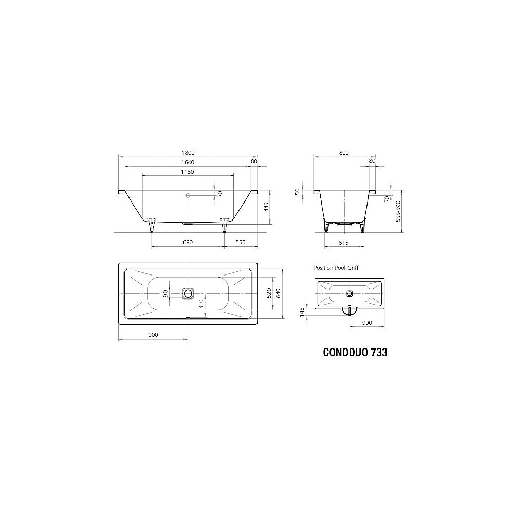 KA BW CONODUO 733, 1800x800x430