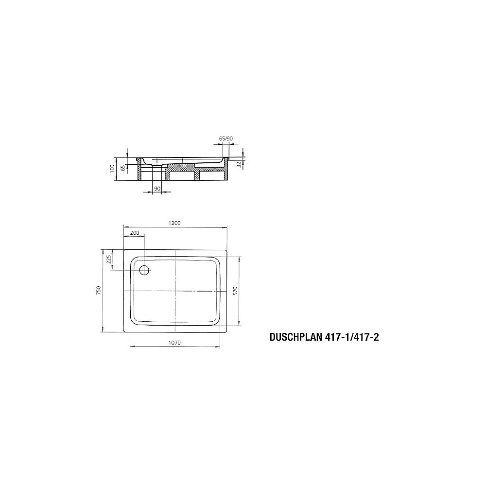 KA DW DUSCHPLAN Mod.417-1,750x1200x65