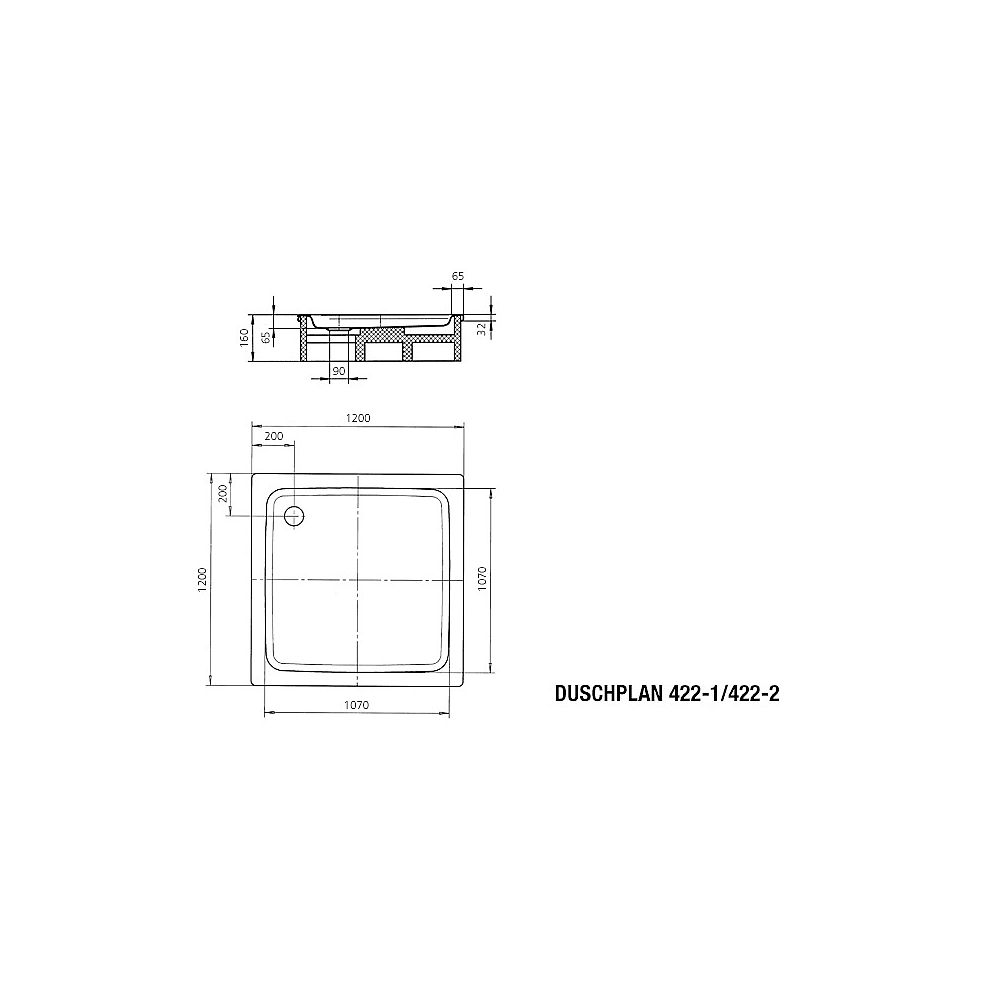 KA DW DUSCHPLAN Mod.422-1,1200x1200x65