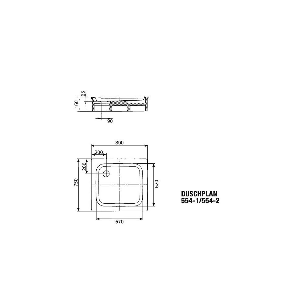 KA DW DUSCHPLAN Mod.554-1,750x800x65