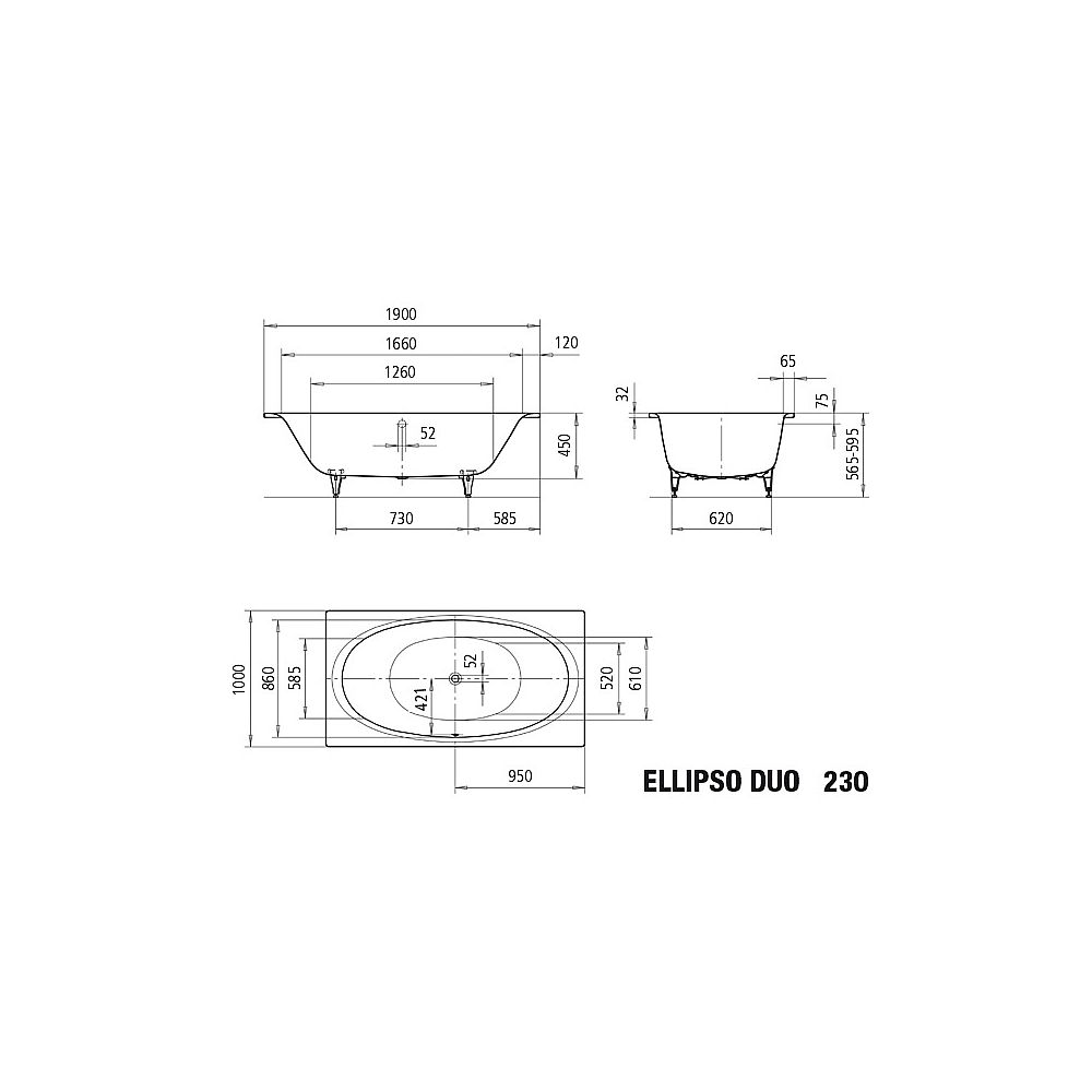KA BW ELLIPSO DUO 230, 1900x1000x450