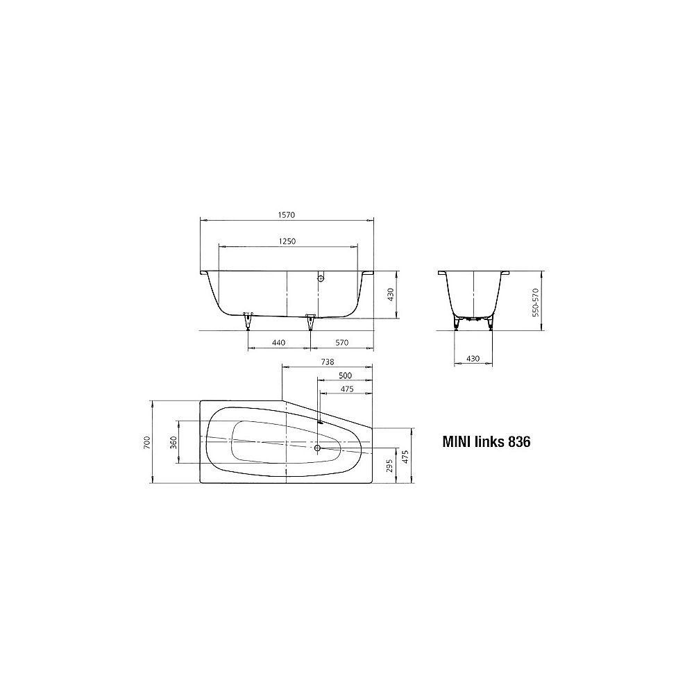 KA BW MINI li 836, 1570x700x430