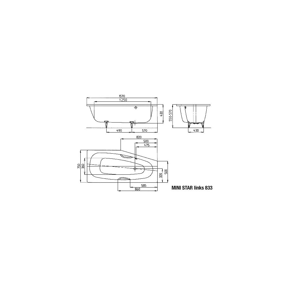 KA BW MINI ST li 833, 1570x750x430
