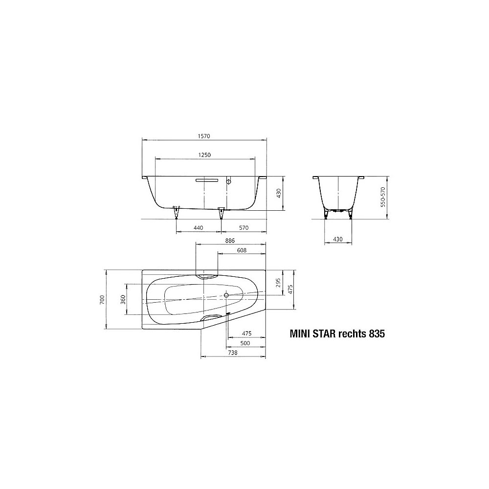 KA BW MINI ST re 835, 1570x700x430