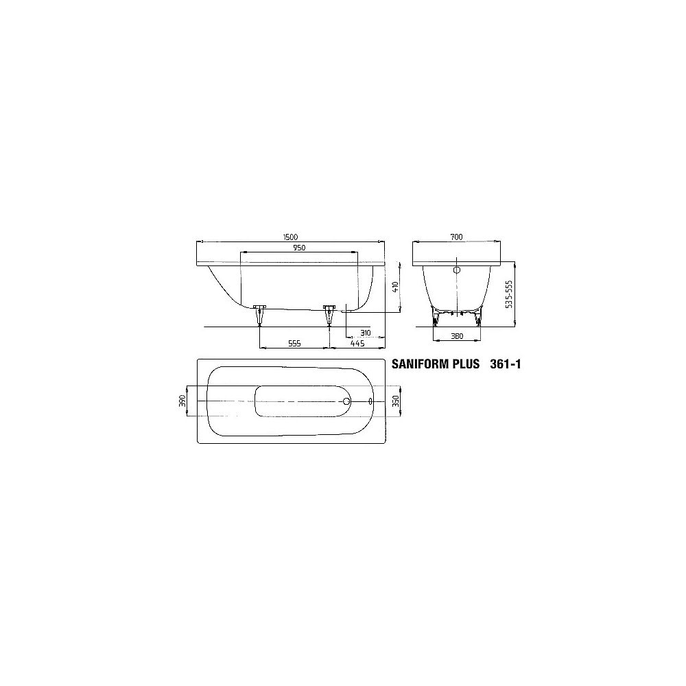 KA BW SANIFORM PLUS 361-1, 1500x700x410