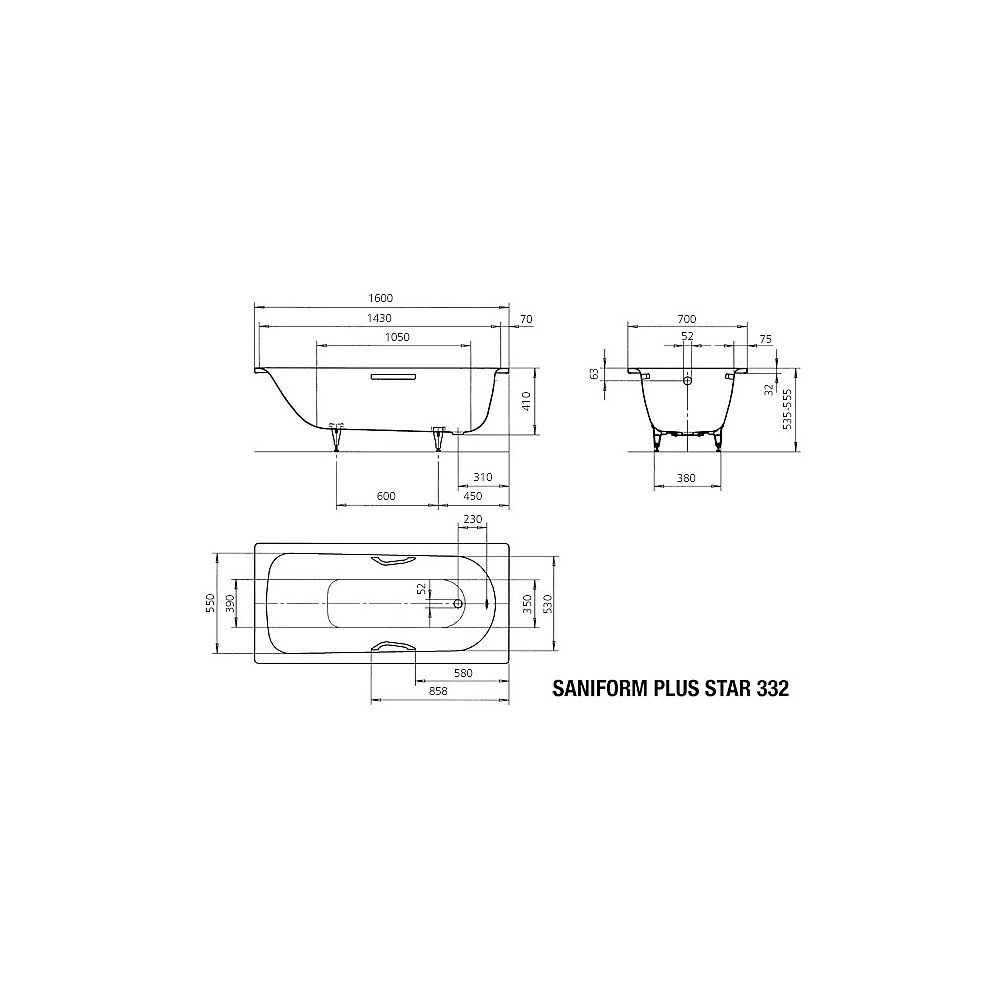 KA BW SANIFORM PLUS ST 332, 1600x700x410