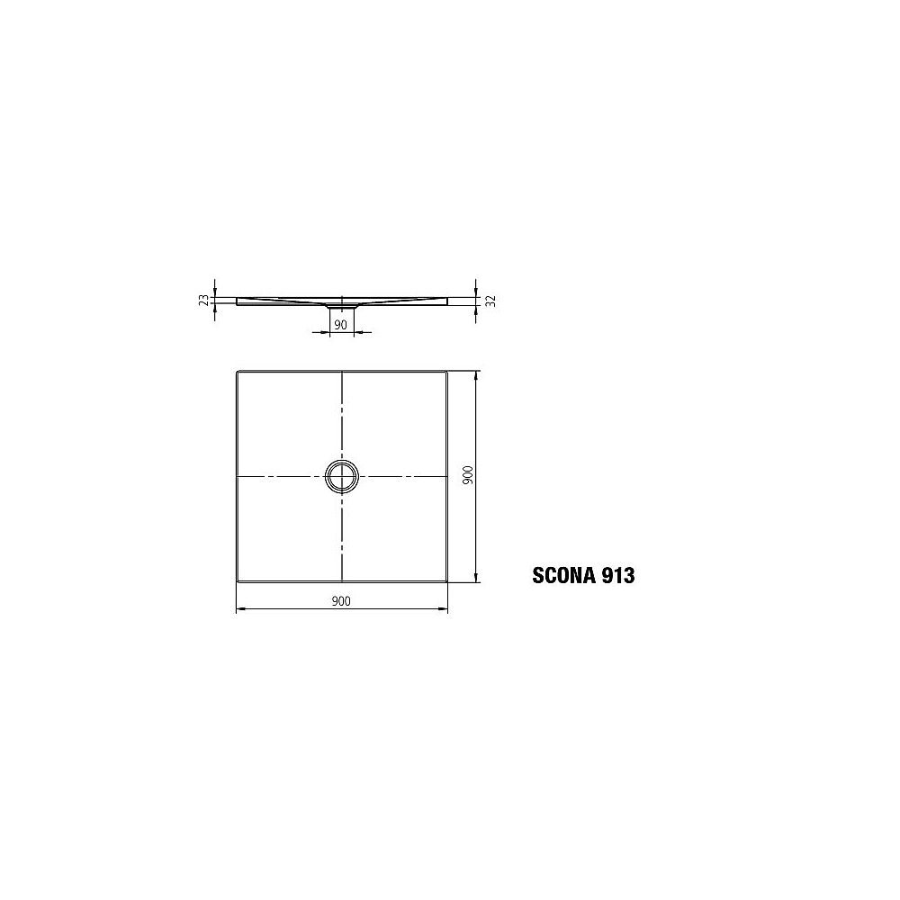 Brausewanne 90x90x2,3 cm 4YOU    (SCONA)     weiß