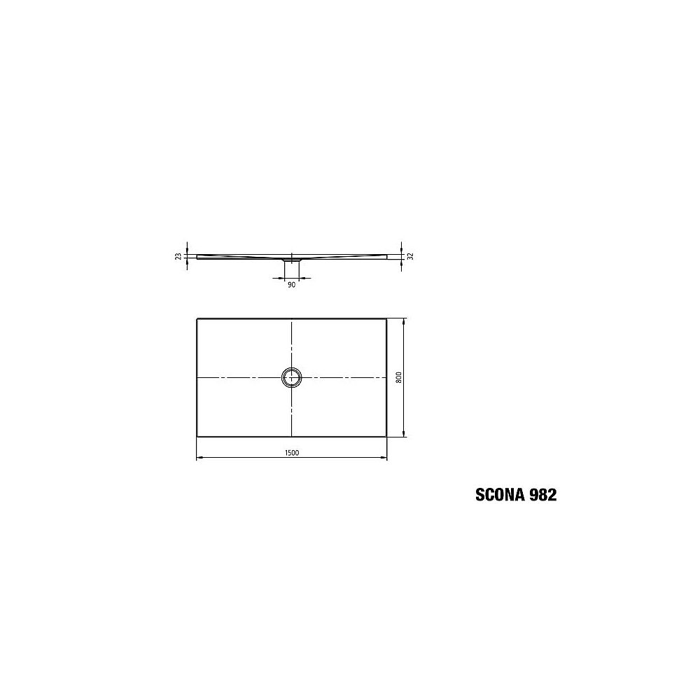 KA Duschwanne SCONA Mod.982, 800x1500x23
