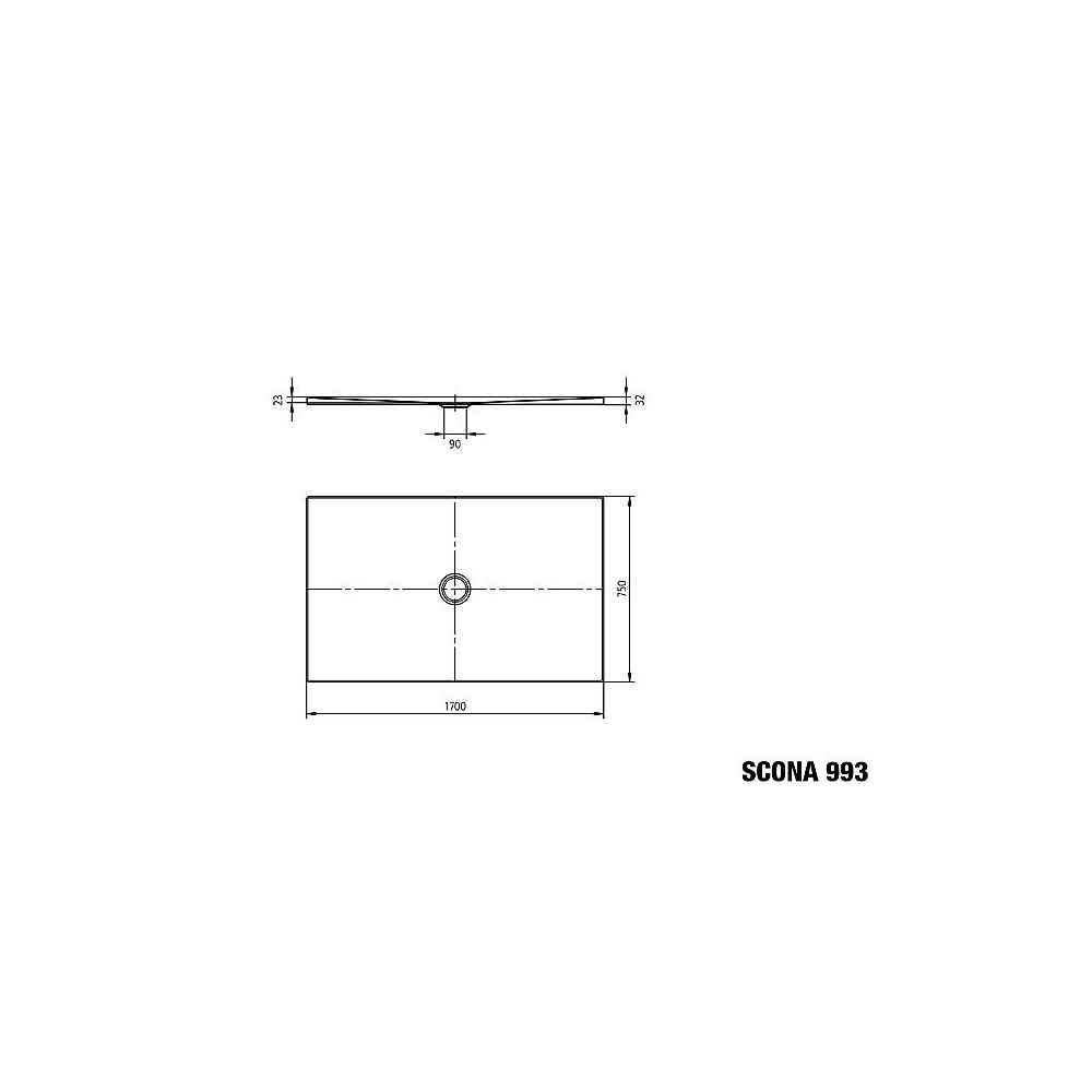 KA Duschwanne SCONA Mod.993, 750x1700x23