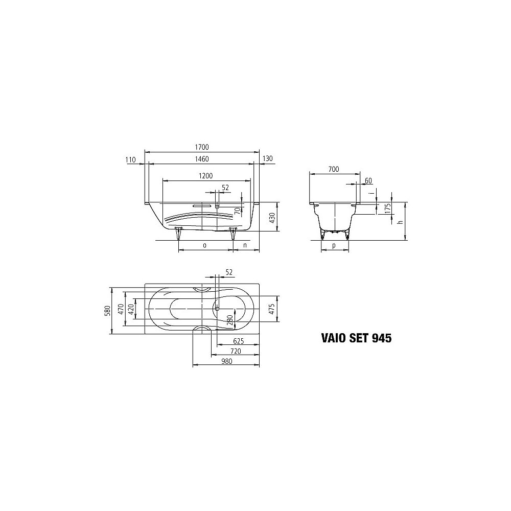 KA BW VAIO SET ST 945, 1700x700x430