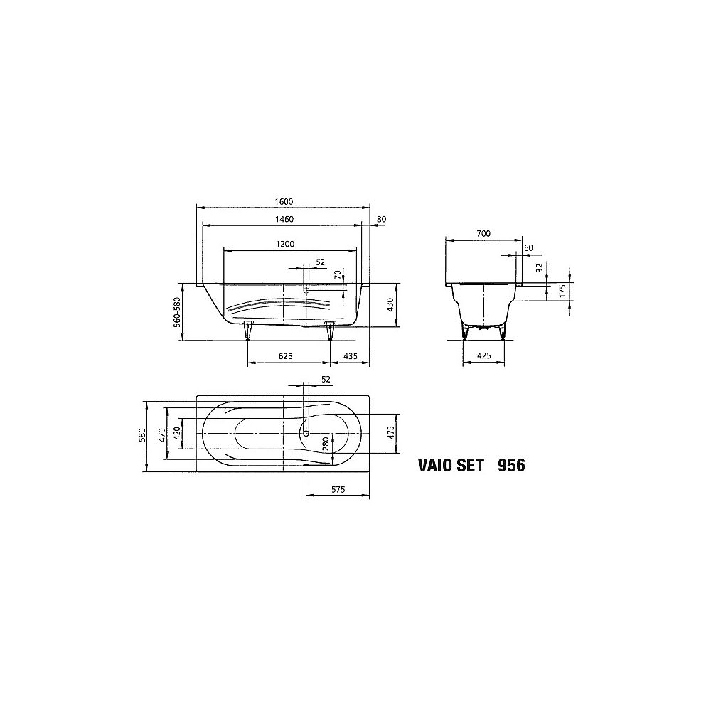 KA BW VAIO SET 956, 1600x700x430