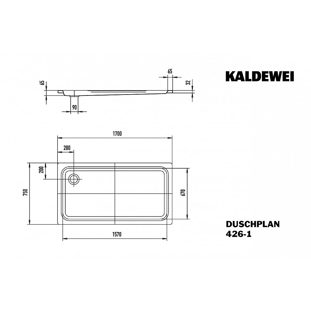 Kaldewei Stahl Duschwanne DUSCHPLAN XXL