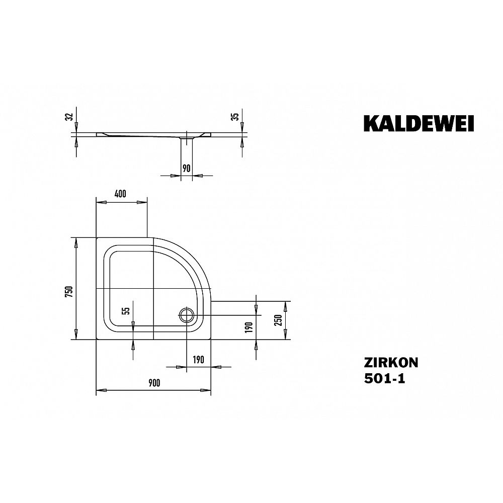 KA DW ZIRKON Mod.501-1, 900x750x35