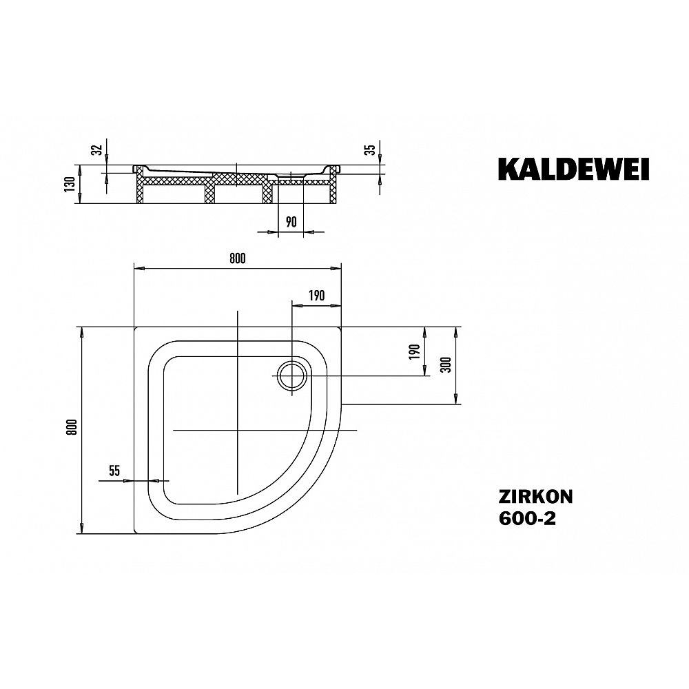 KA DW ZIRKON Mod.600-2, 800x800x35