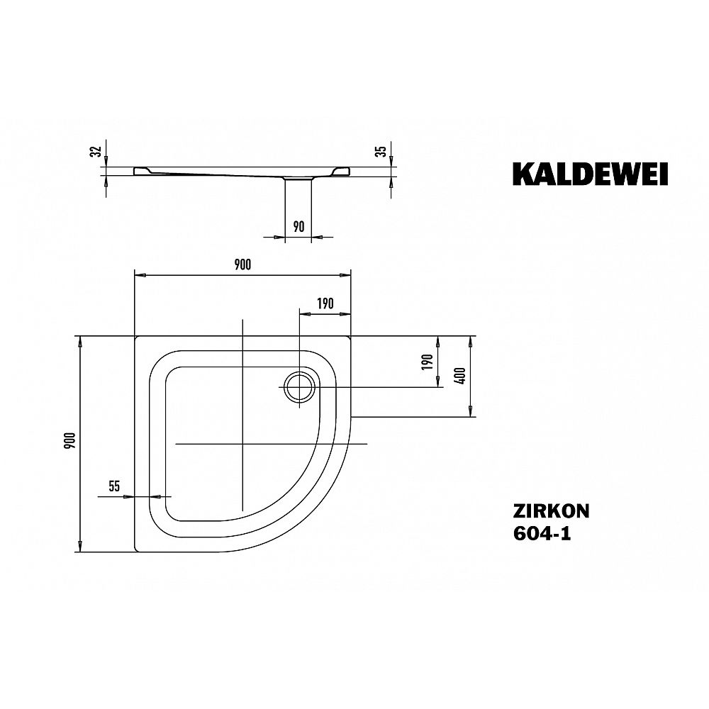 KA DW ZIRKON Mod.604-1, 900x900x35