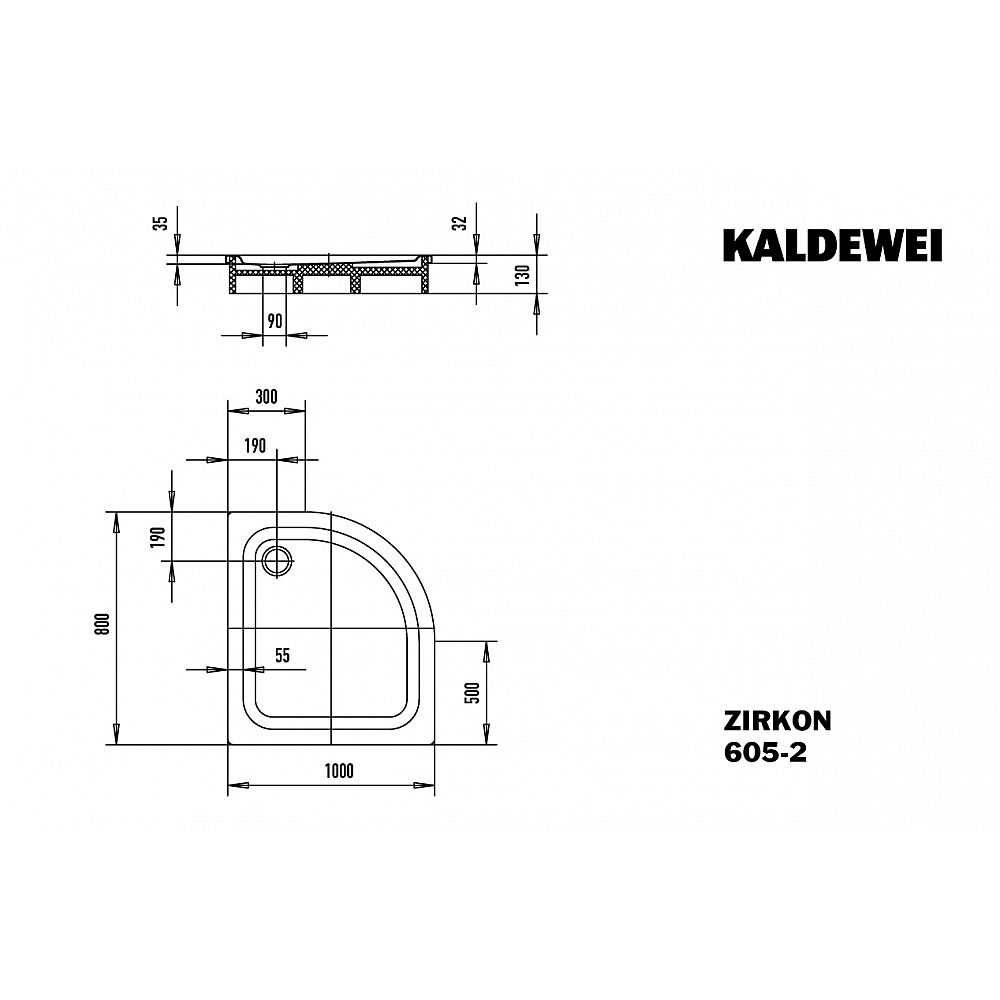 KA DW ZIRKON Mod.605-2, 1000x800x35