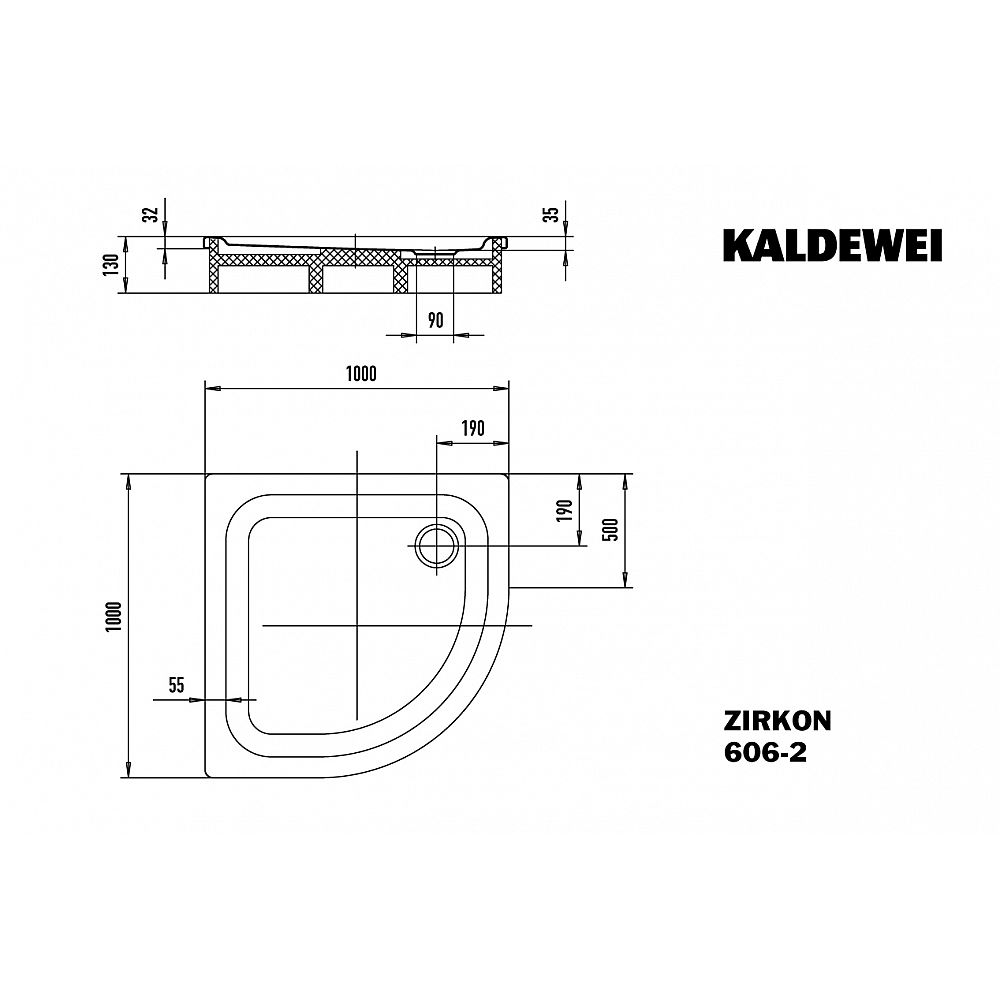 KA DW ZIRKON Mod.606-2, 1000x1000x35