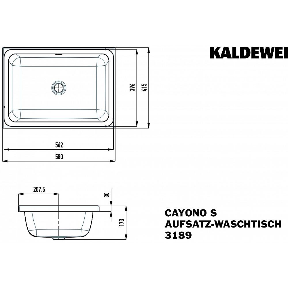 KA Aufsatzwaschtisch CAYONO Mod.3189,